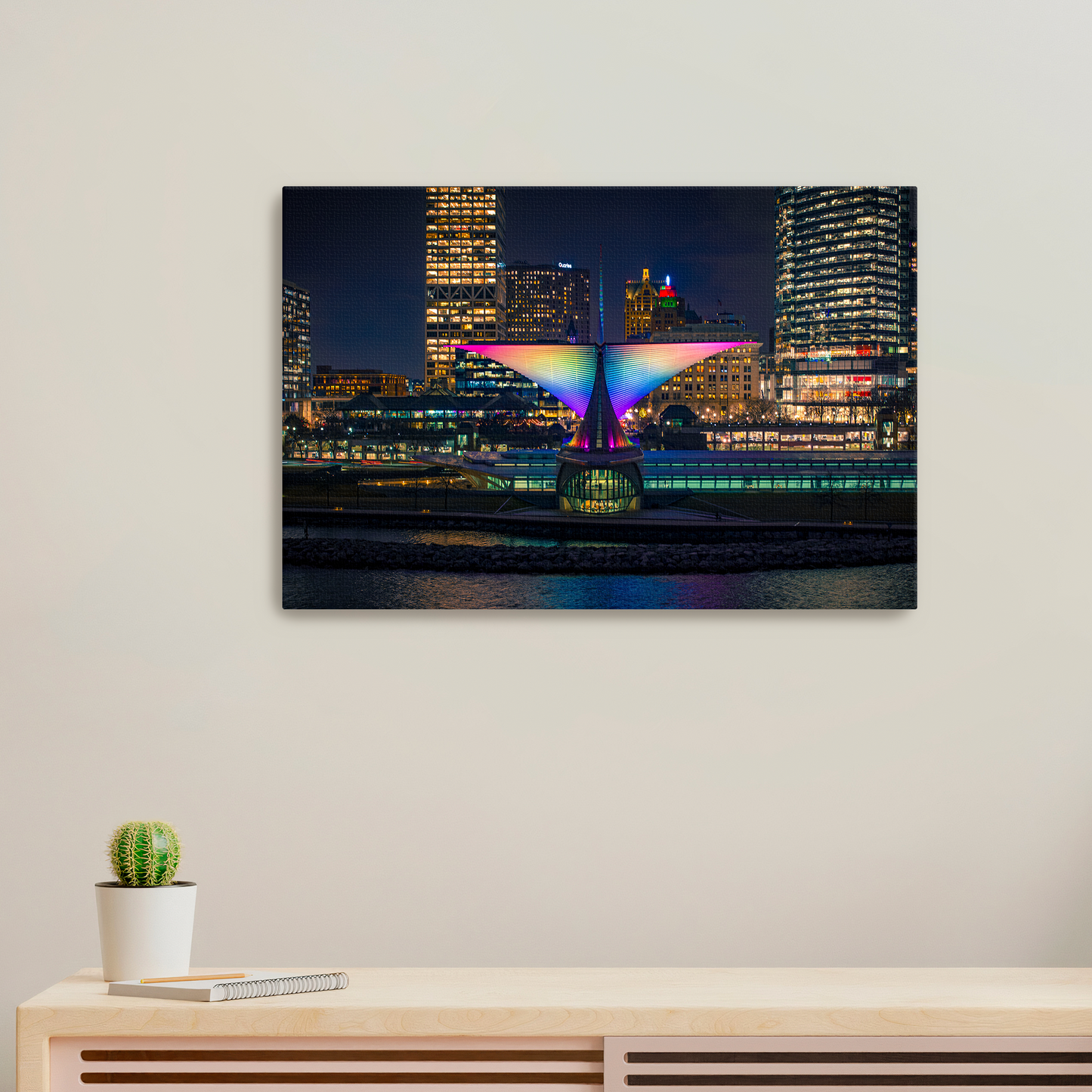 Milwaukee Art Museum Lights Canvas