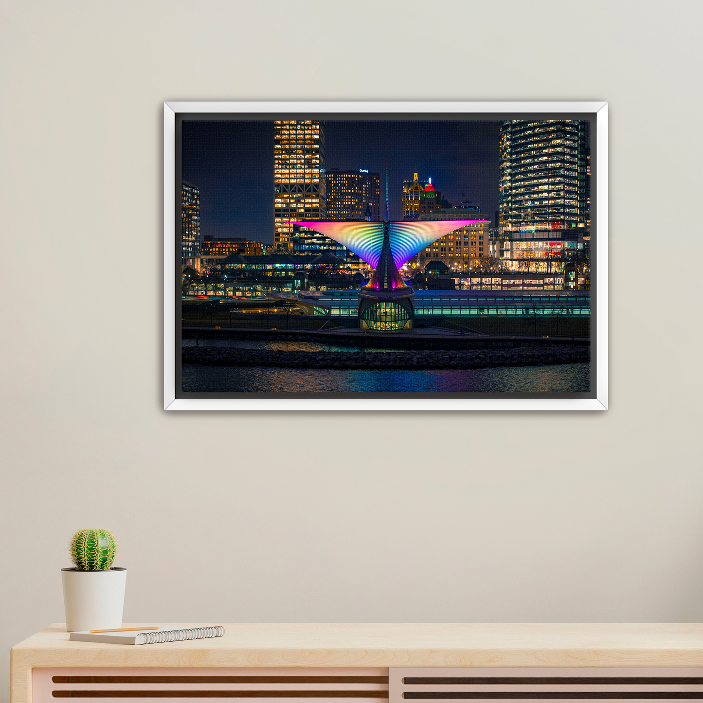 Milwaukee Art Museum Lights Canvas
