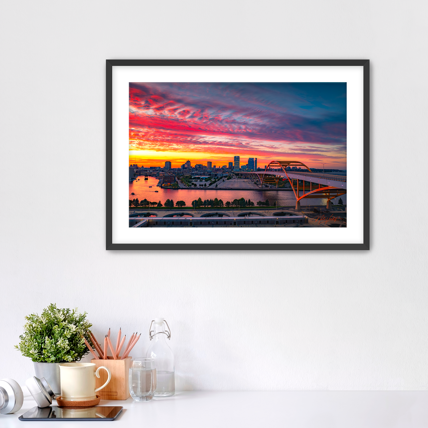 Patriotic Sunset over the Hoan Fine Art Print