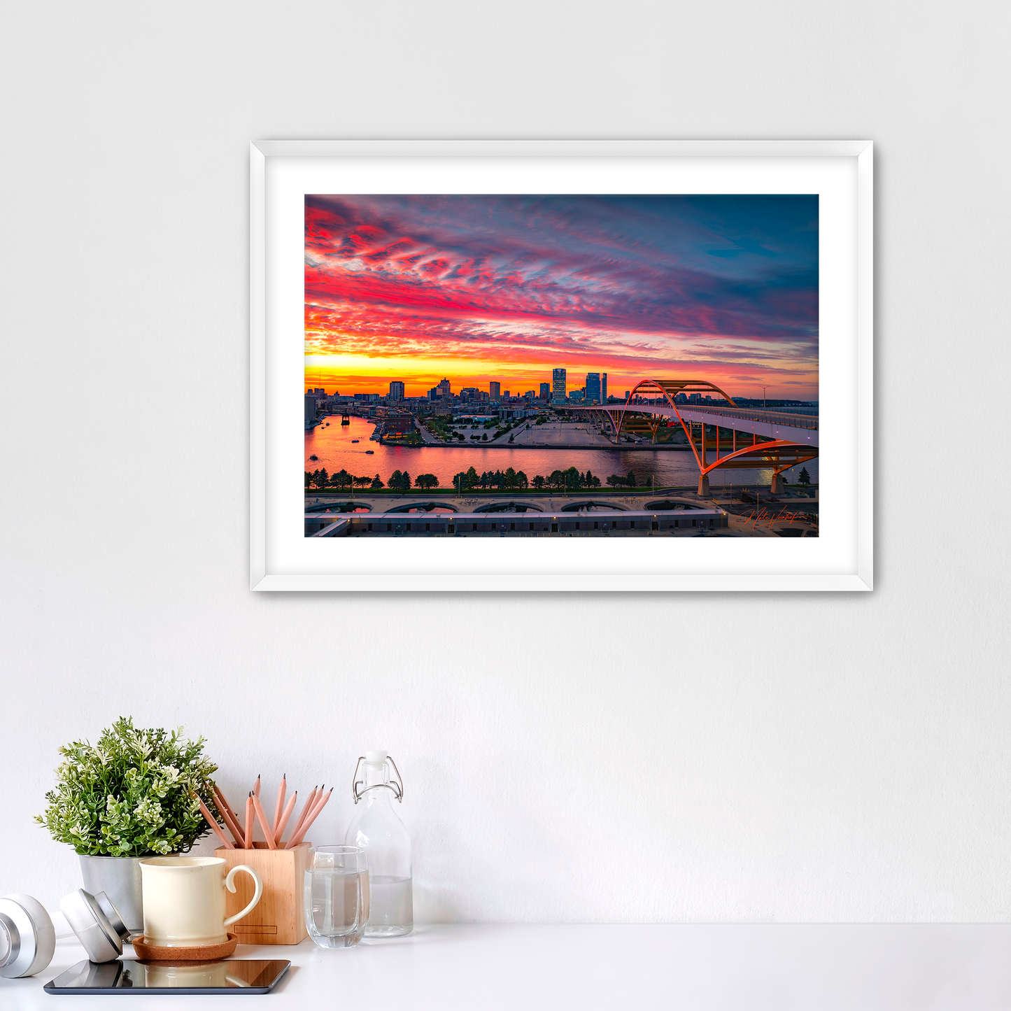 Patriotic Sunset over the Hoan Fine Art Print