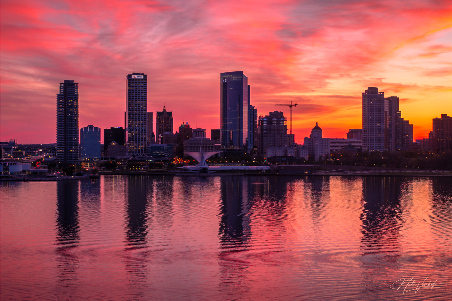 Painted Skies Milwaukee Skyline Fine Art Print