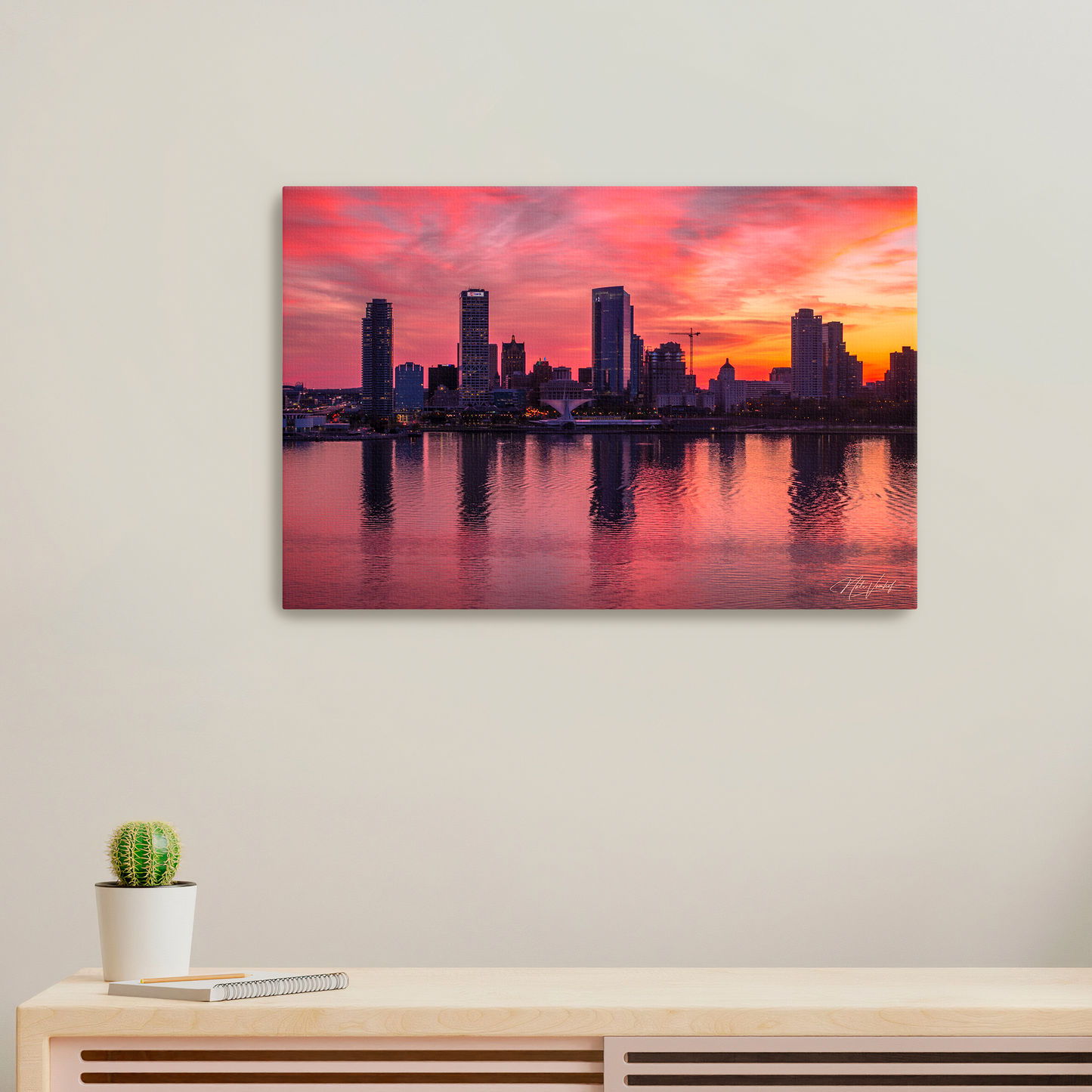 Painted Skies Milwaukee Skyline Canvas