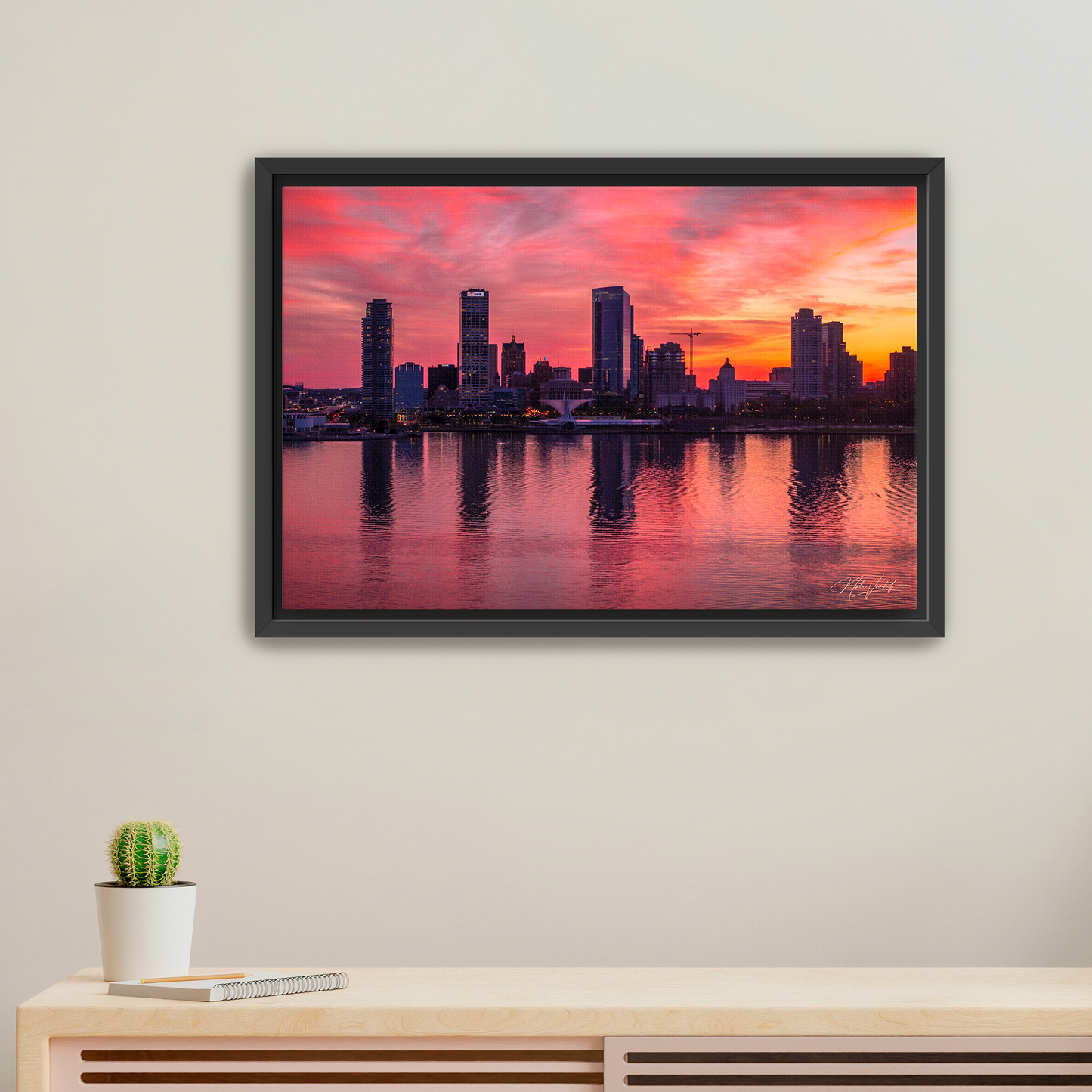 Painted Skies Milwaukee Skyline Canvas