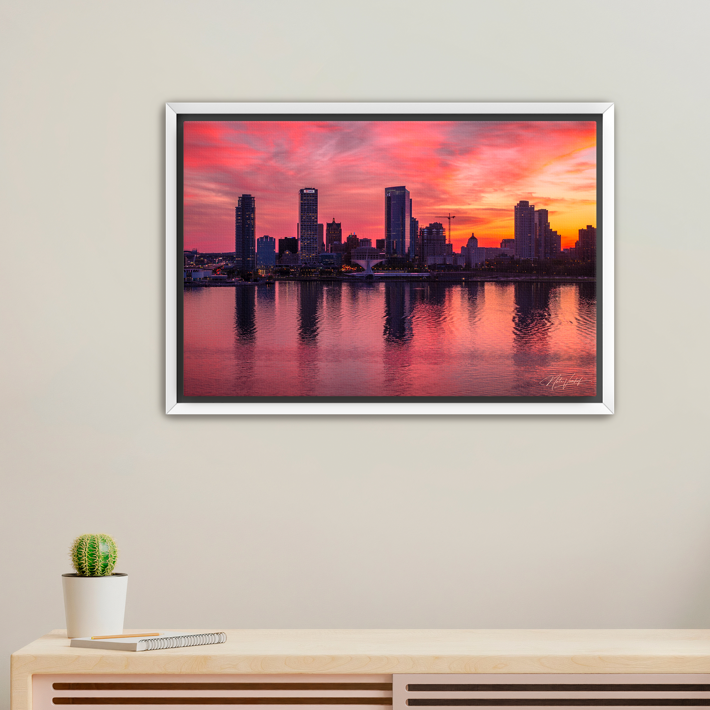 Painted Skies Milwaukee Skyline Canvas
