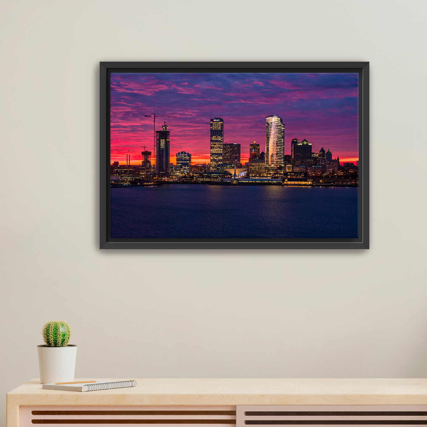 Milwaukee Skyline at Sunset Canvas