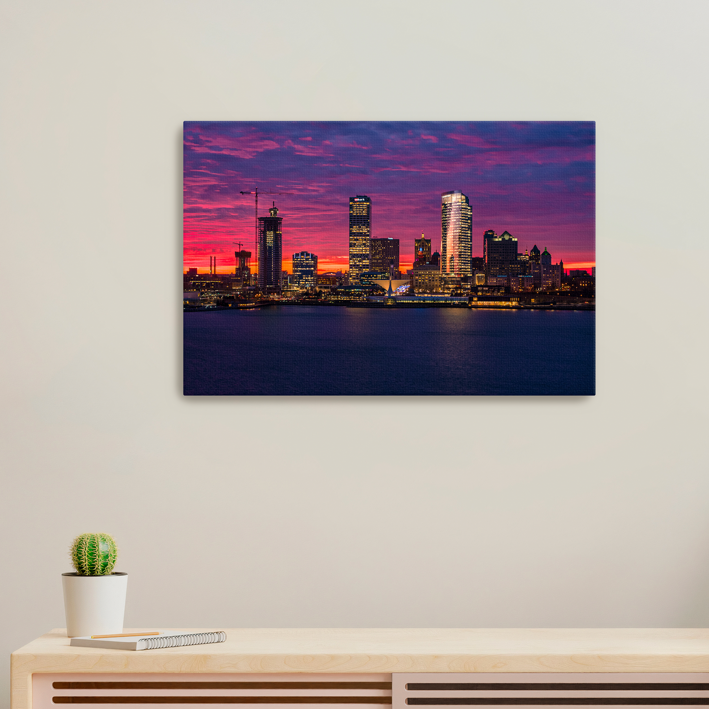 Milwaukee Skyline at Sunset Canvas