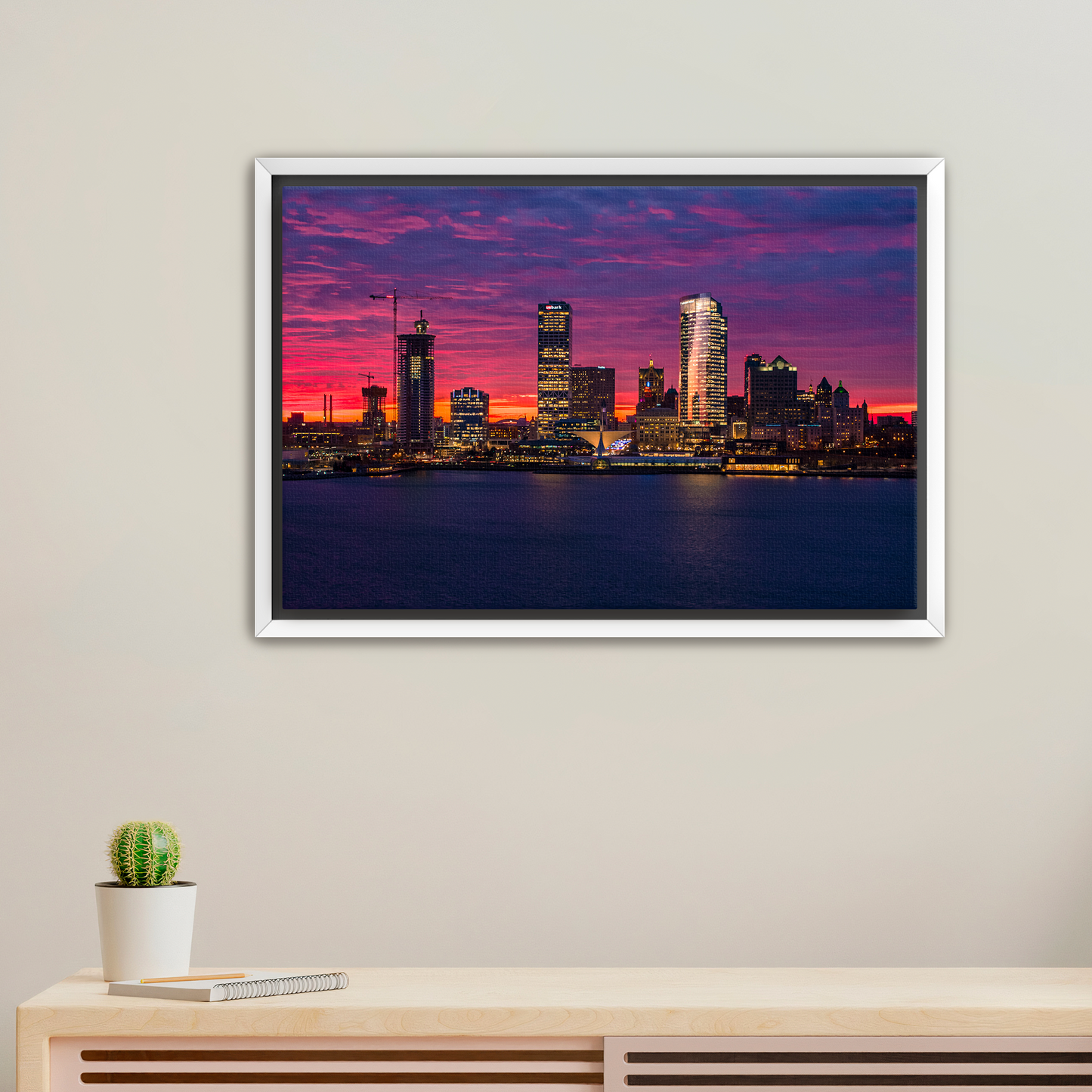 Milwaukee Skyline at Sunset Canvas