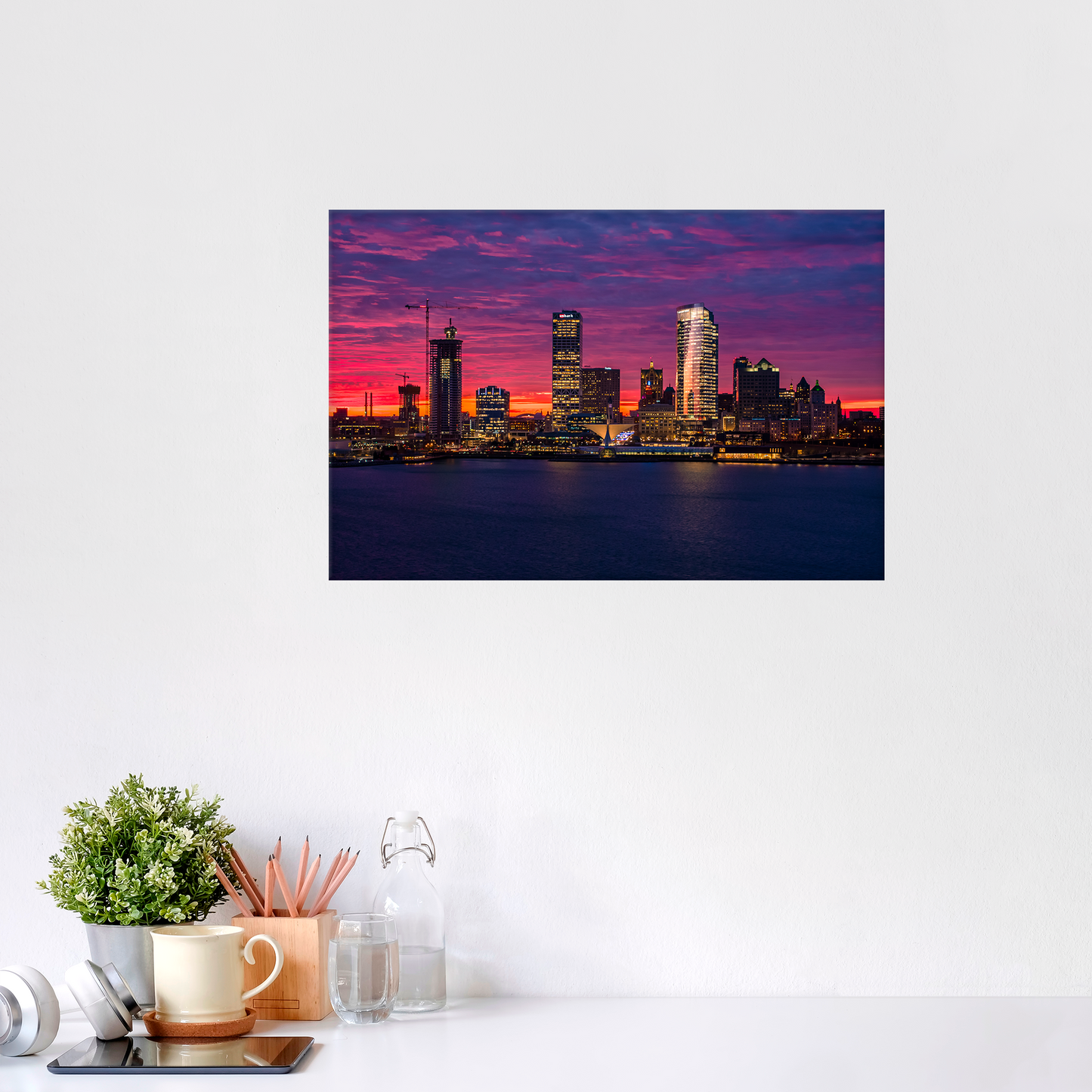 Milwaukee Skyline at Sunset Fine Art Print