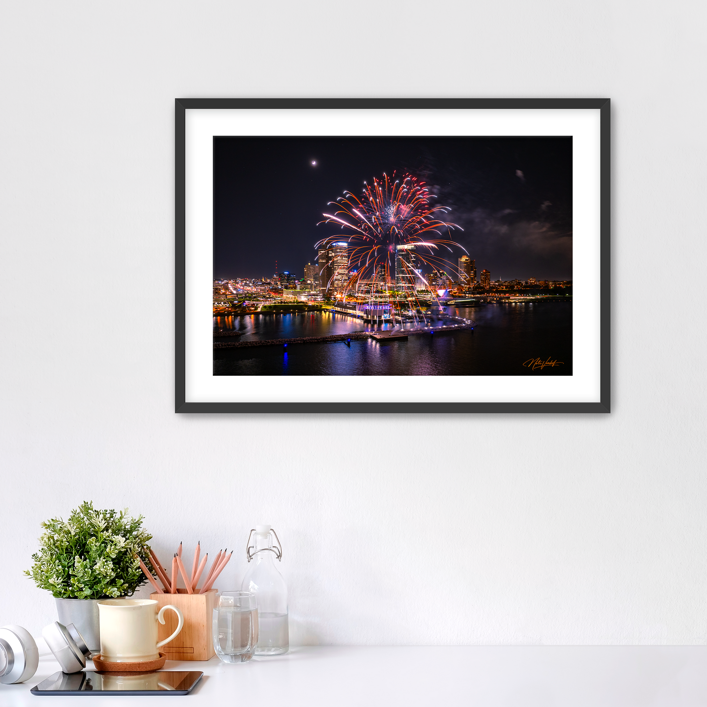 Fireworks over Milwaukee Fine Art Print