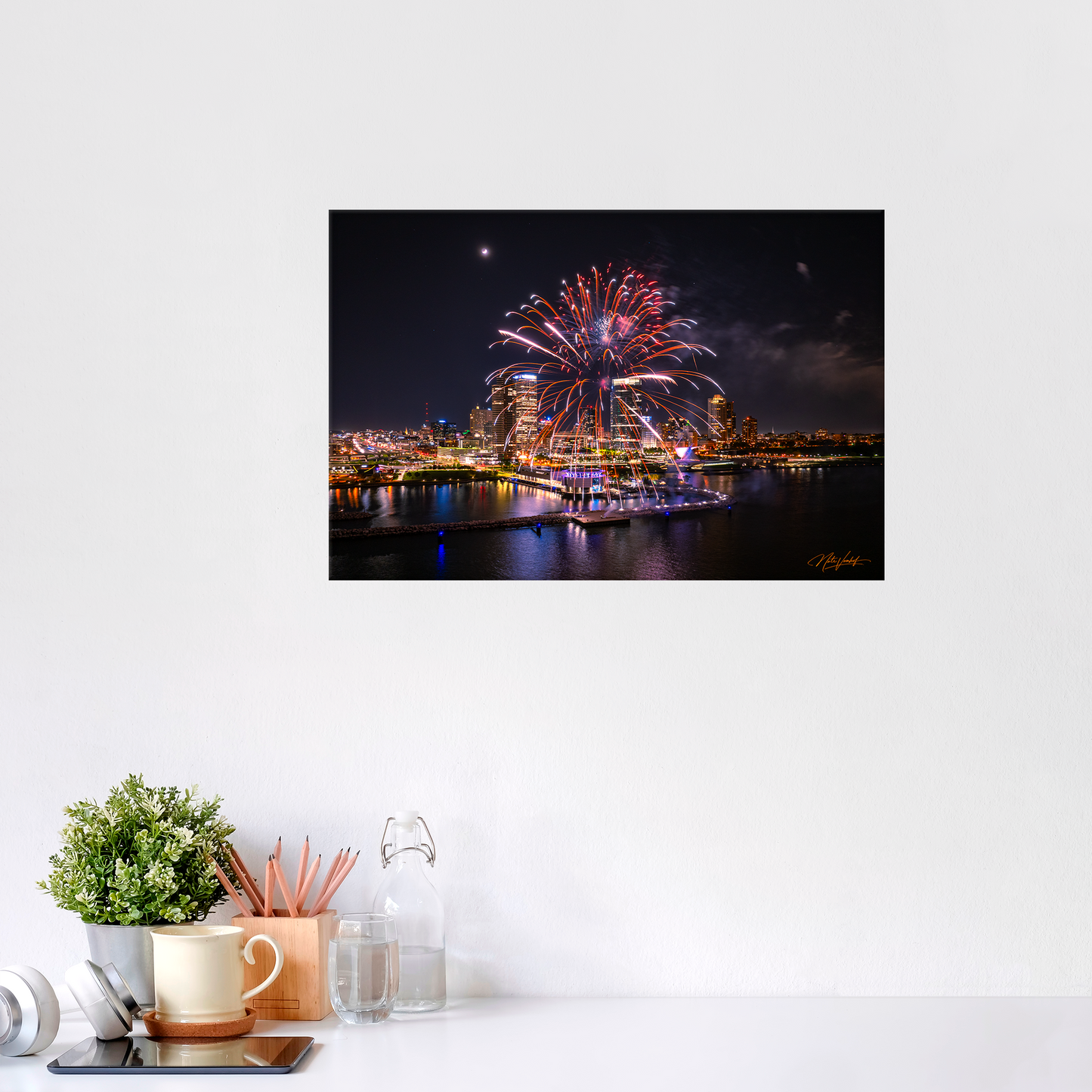 Fireworks over Milwaukee Fine Art Print