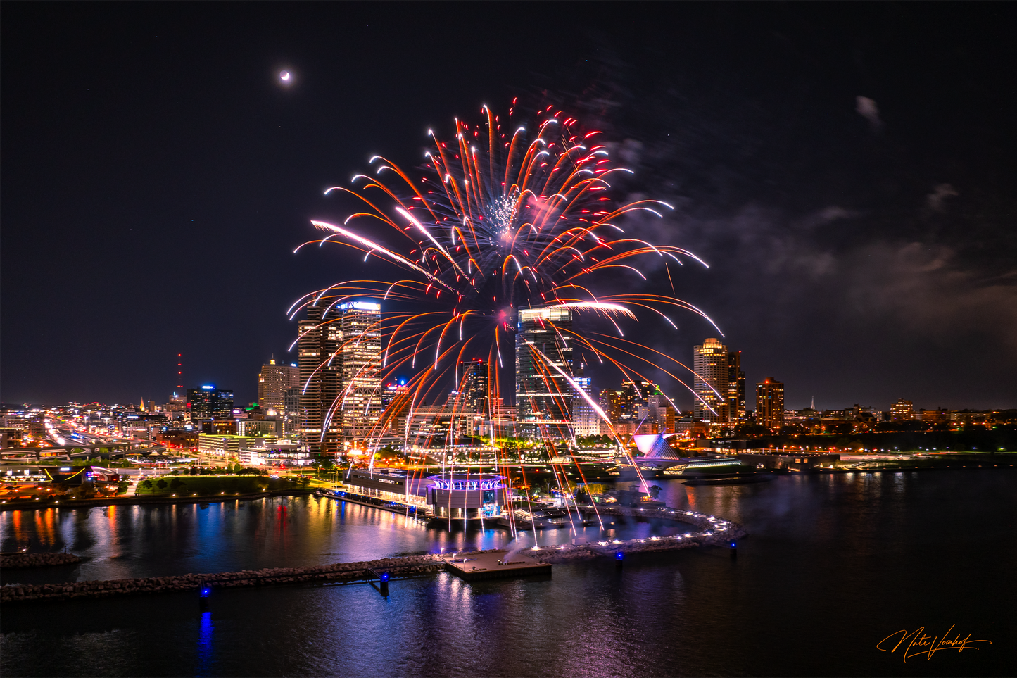 Fireworks over Milwaukee Fine Art Print