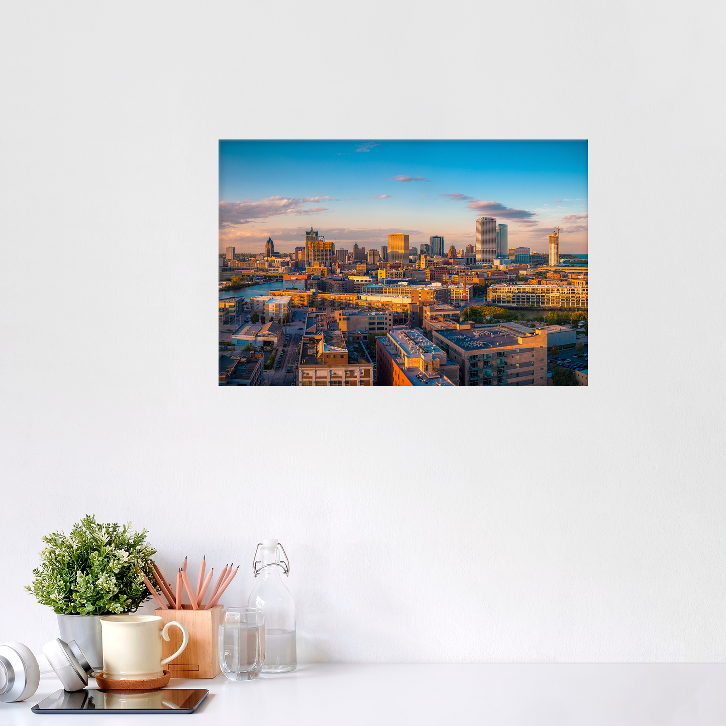 Golden Hour Milwaukee Skyline Fine Art Print