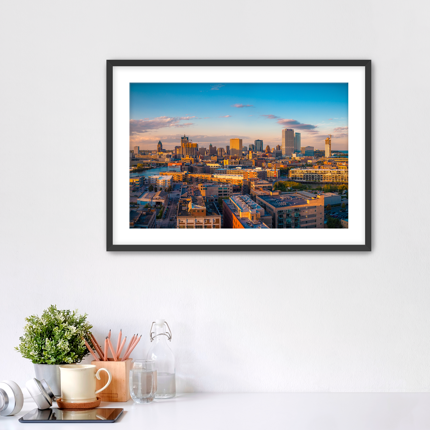 Golden Hour Milwaukee Skyline Fine Art Print