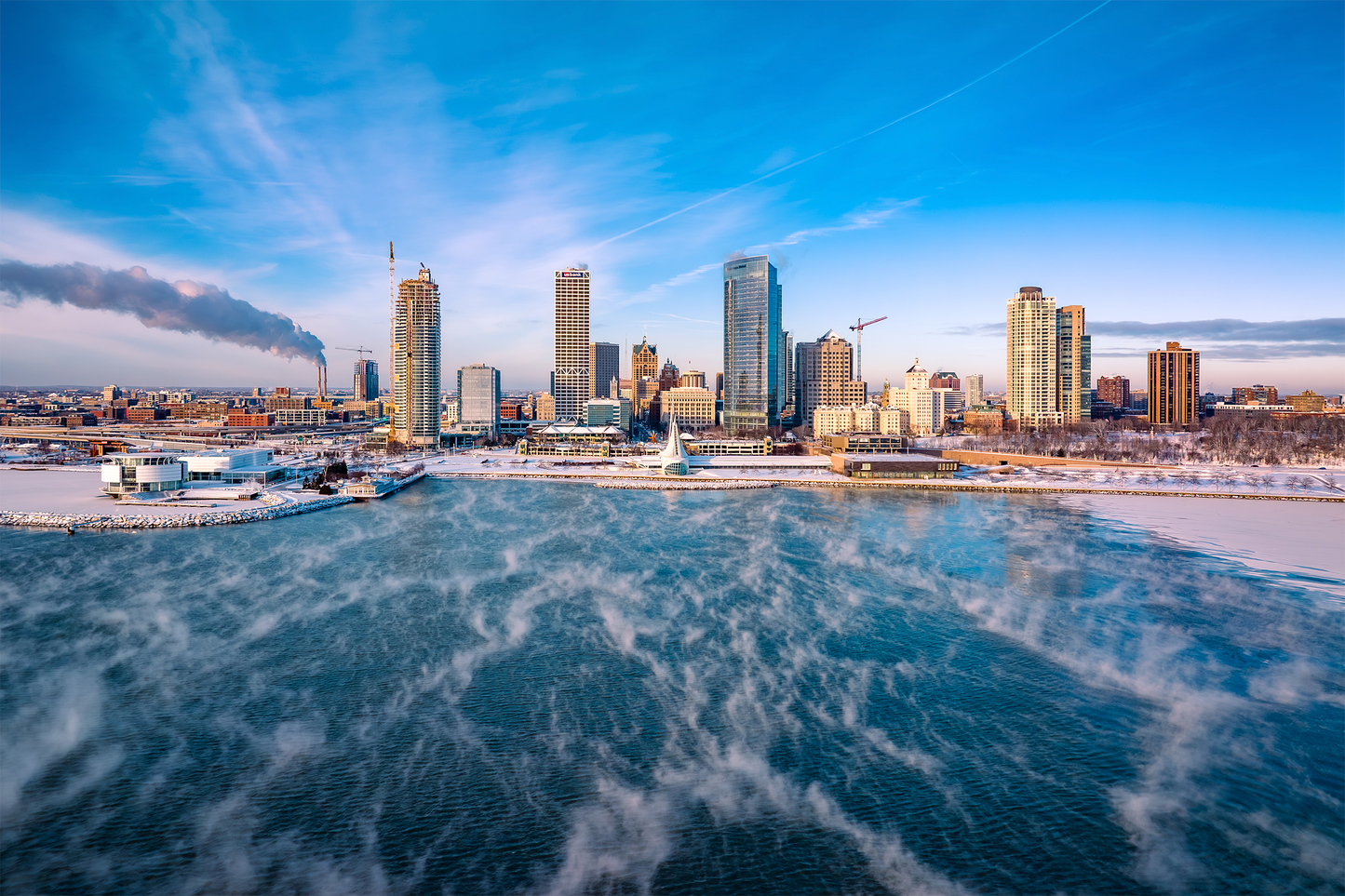 Milwaukee Skyline Sea Smoke Canvas