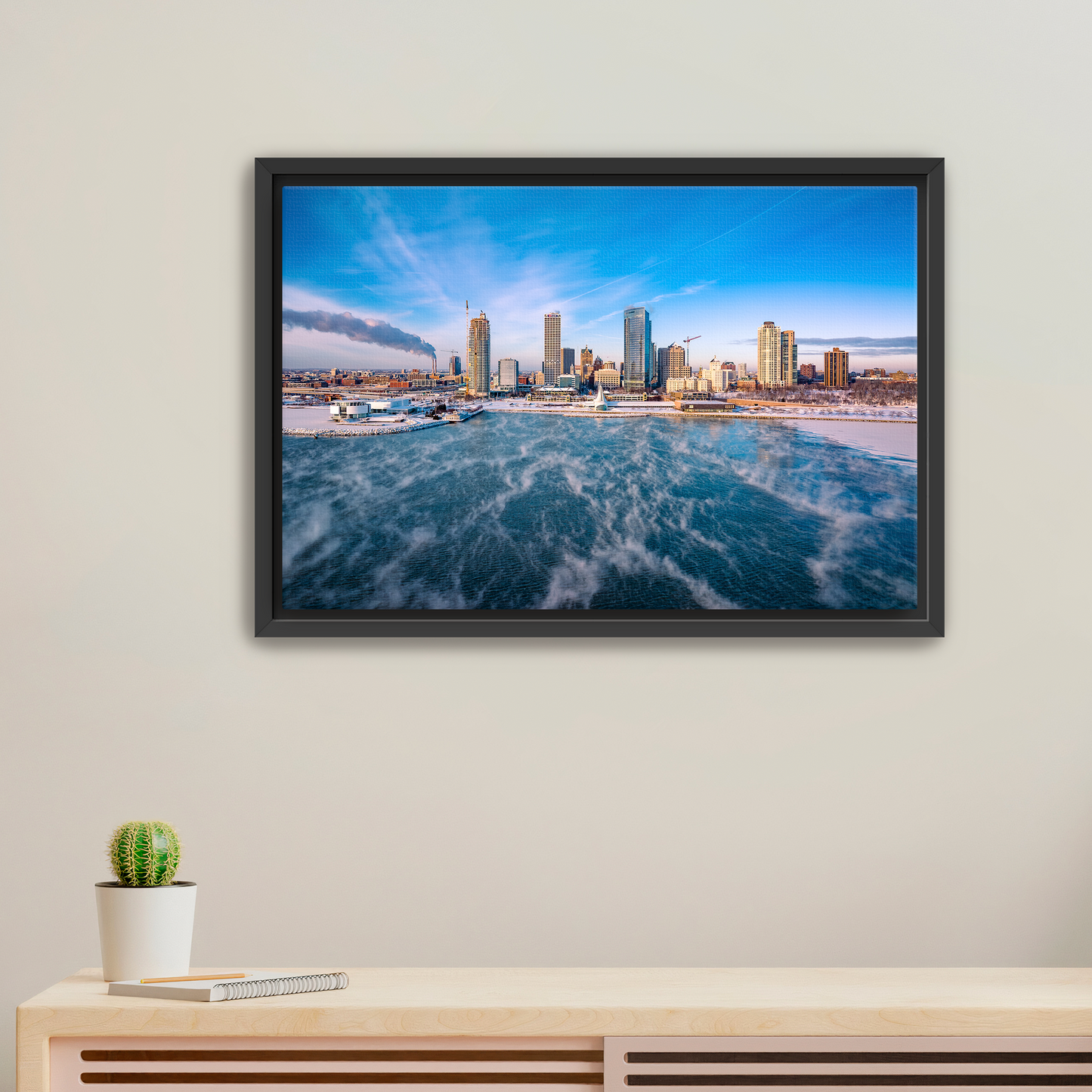 Milwaukee Skyline Sea Smoke Canvas