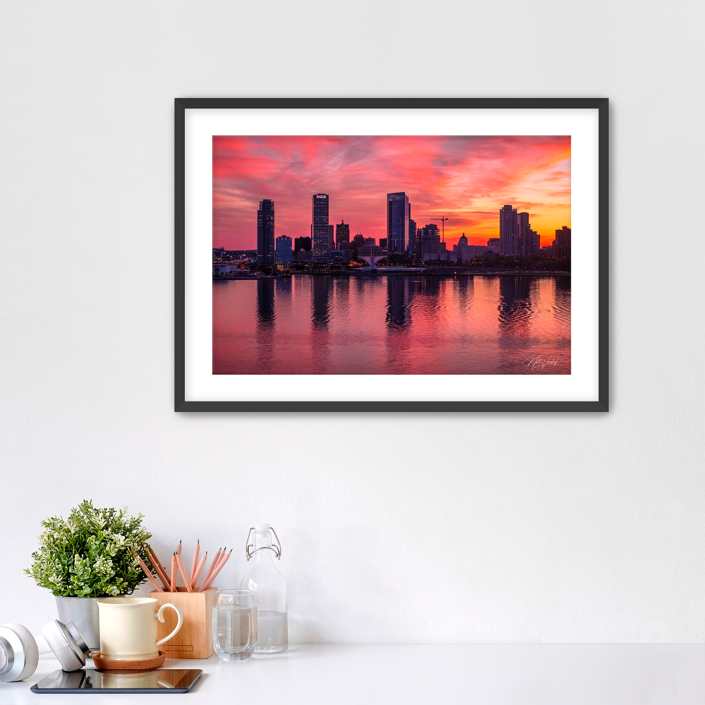 Painted Skies Milwaukee Skyline Fine Art Print