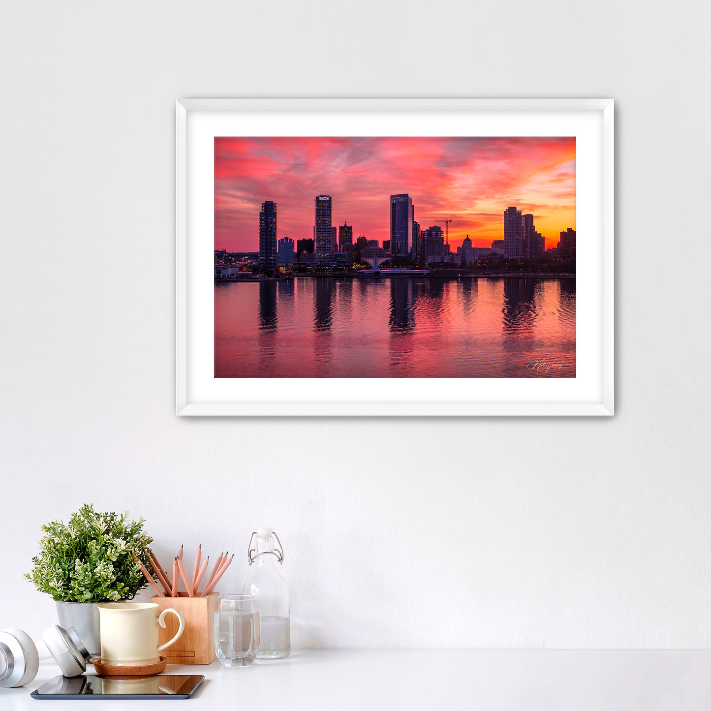 Painted Skies Milwaukee Skyline Fine Art Print