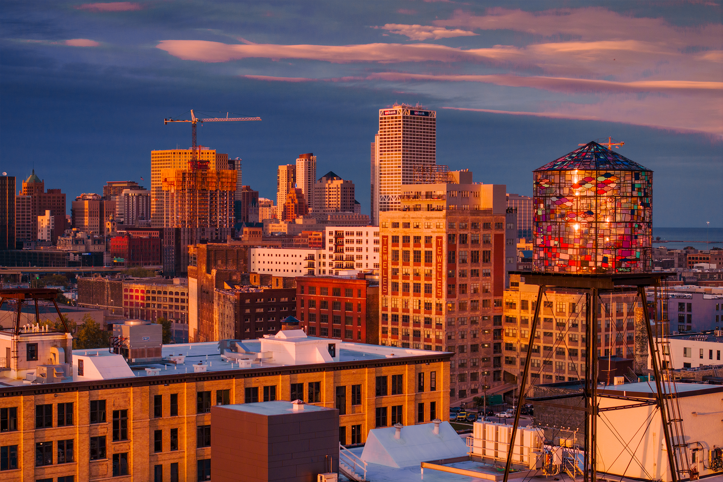 Golden Hour at Coakley Water Tower Fine Art Print