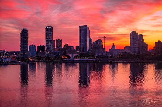 Painted Skies Milwaukee Skyline Canvas