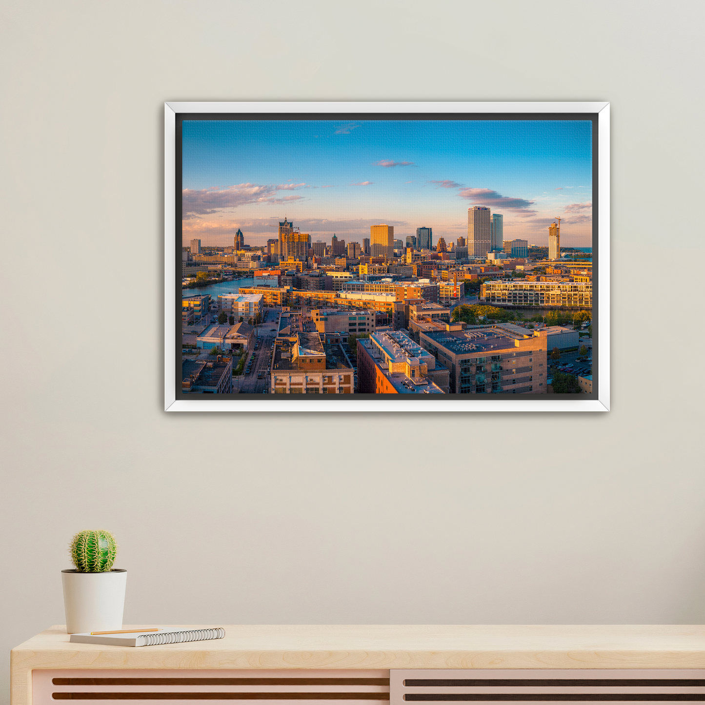Golden Hour Milwaukee Skyline Canvas