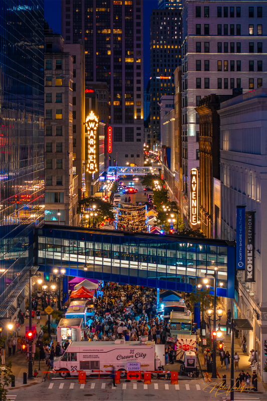 Milwaukee Night Market Vertical Canvas