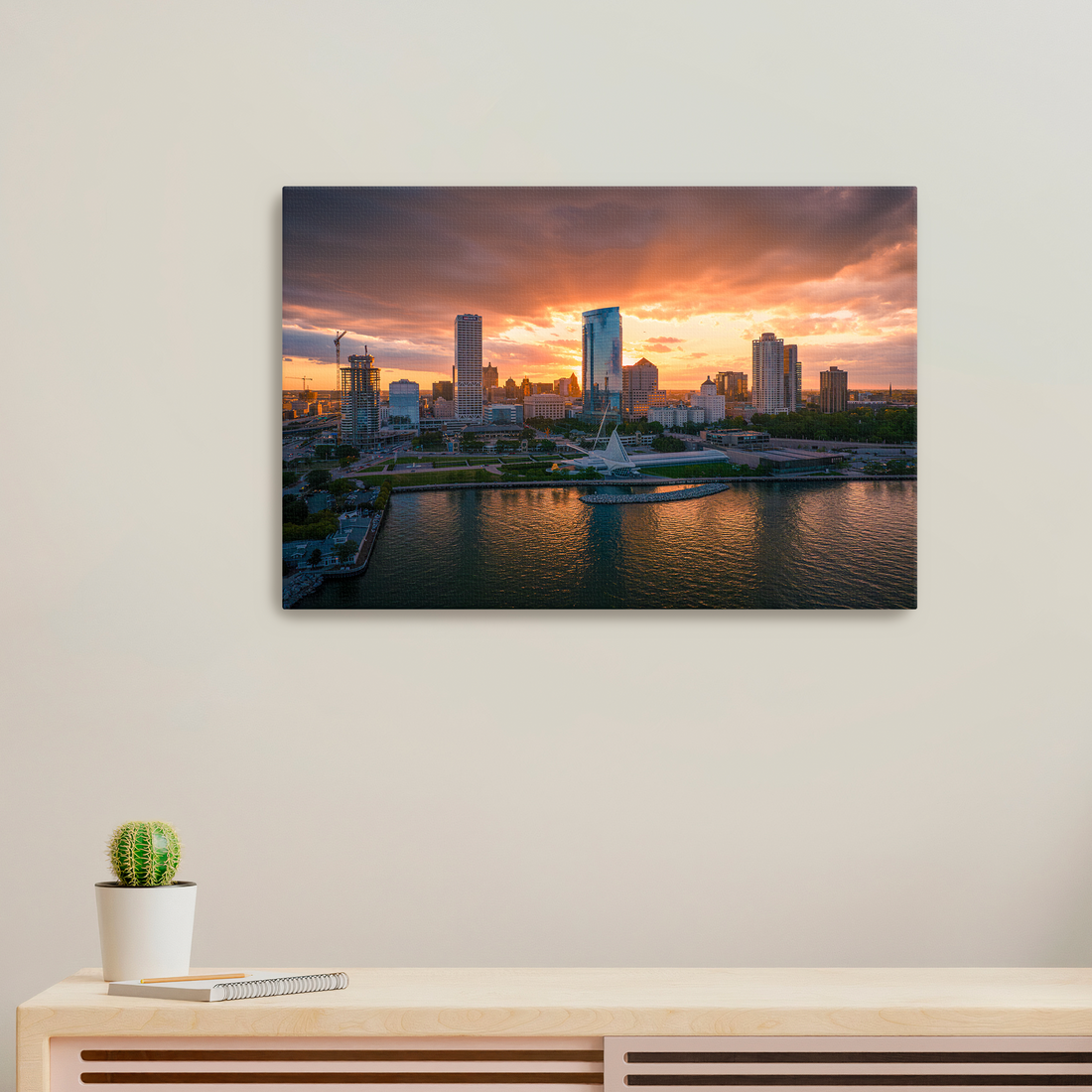 Milwaukee Sunset Canvas – MKE Wall Art by Nate Vomhof